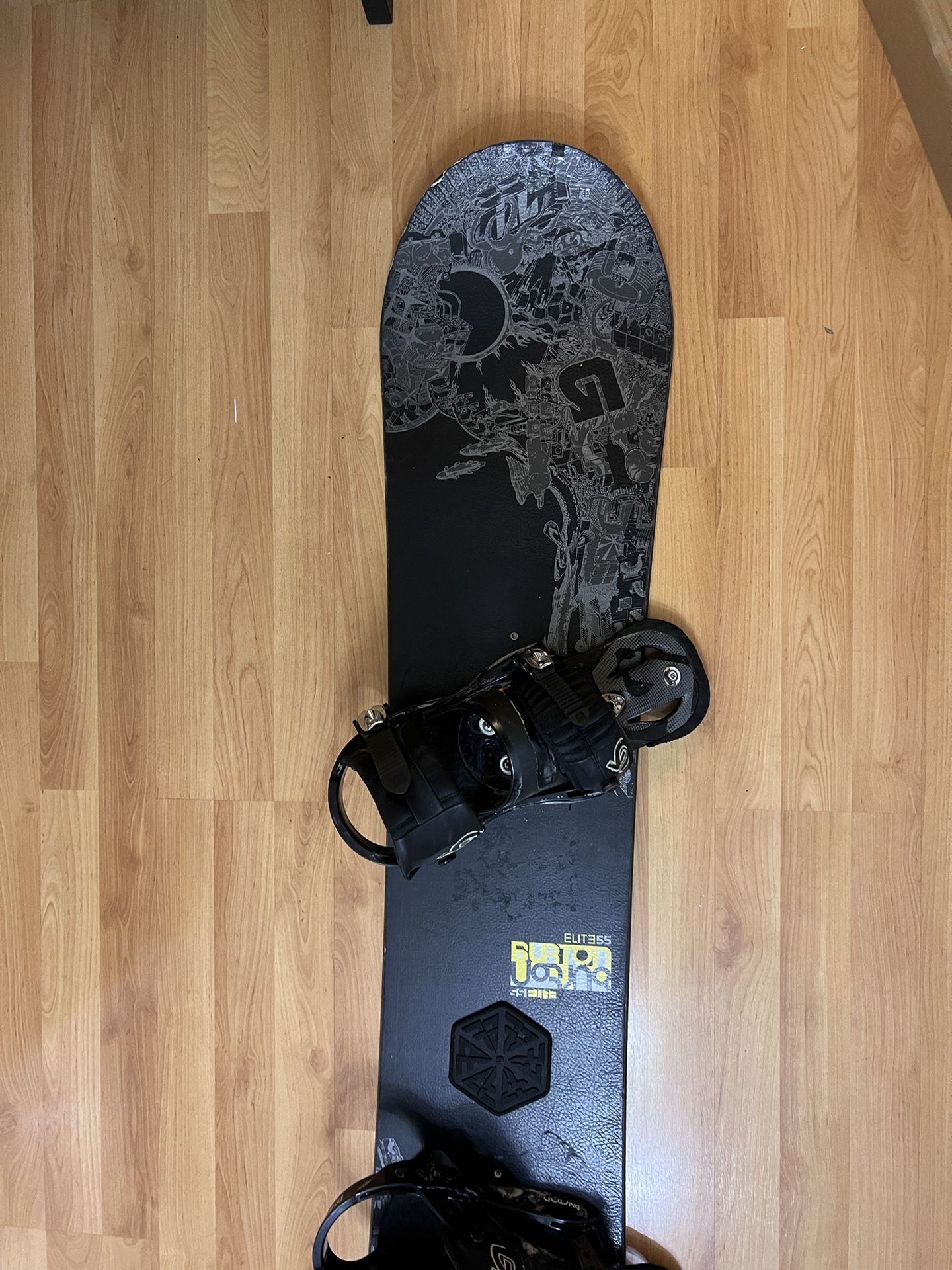 Burton Elite Size 155 Snowboard With Bindings