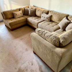 Beige Modular 6pc Sectional Sofa (Makes L-Shapes, U-Shapes)