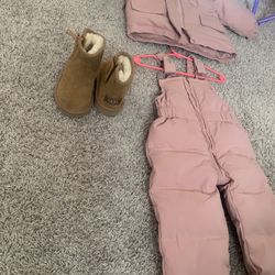 Girl Coat With Matching Snow Suit With Uggs