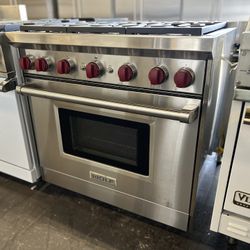 Wolf 36”Wide All Gas Range Stove In Stainless Steel 
