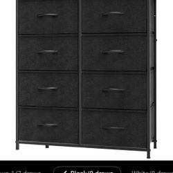 8 Drawer Wooden Top Fabric Storage Dresser 