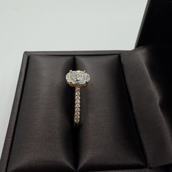 1.5ct Oval Lab Diamond Engagement Ring IGI Certified 14k Yellow Gold