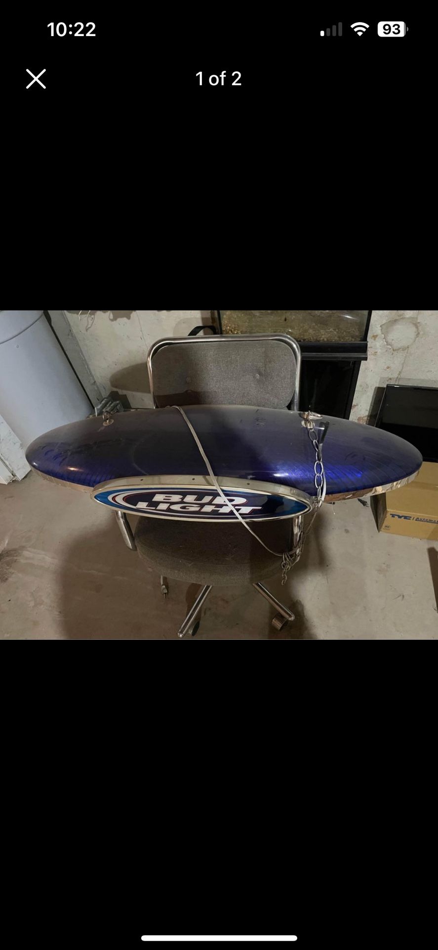 Bud Light Billiards Table Light