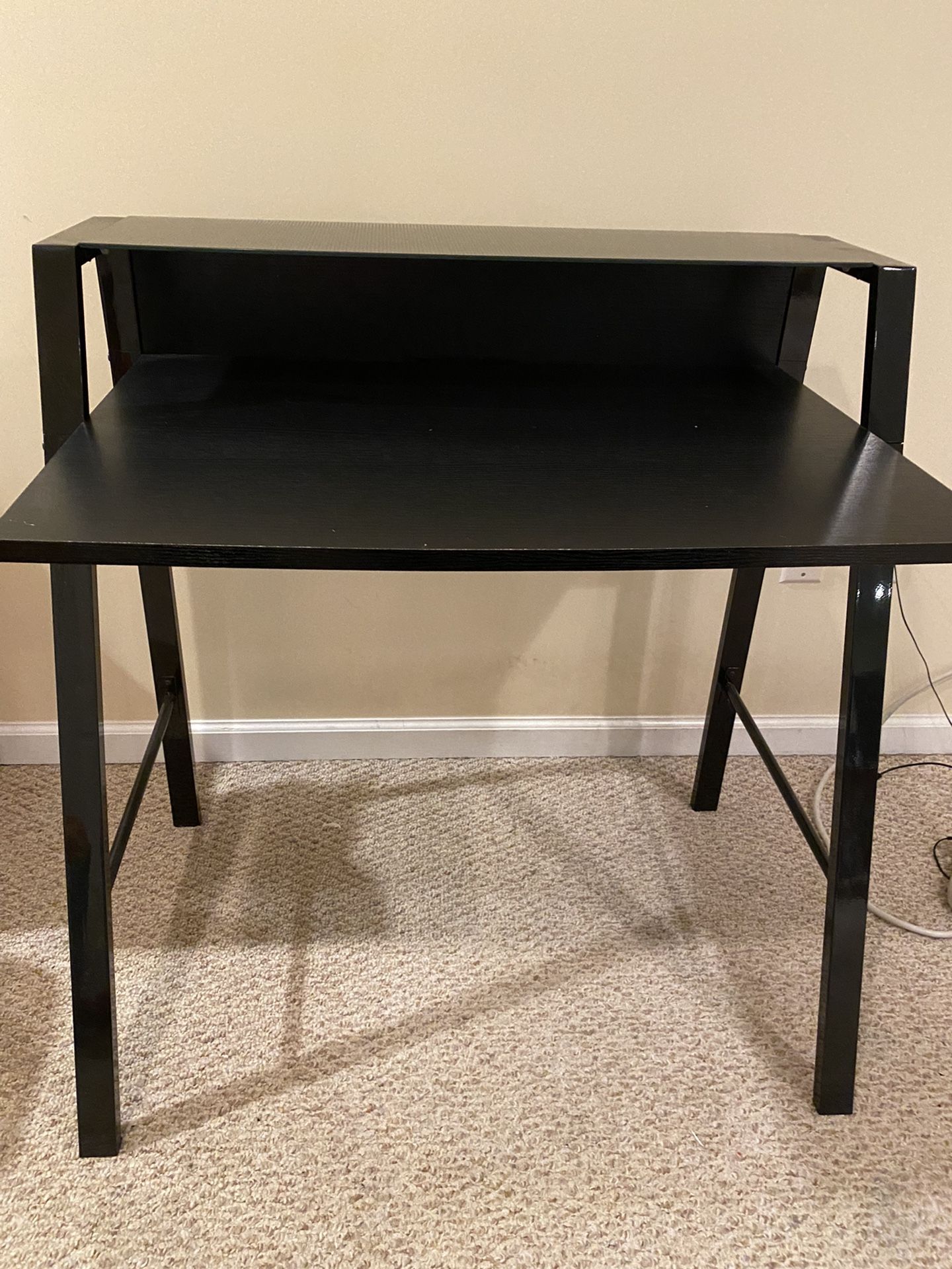 Computer Desk with Glass Shelf