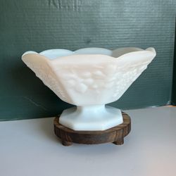 Milk glass Pedestal Bowl