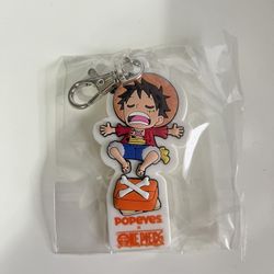 NEW Popeyes One Piece Keychain Luffy Anime IN HAND