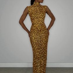 Gold Rhinestone Dress (Algist)