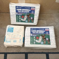 Pet Soft Male Dog Diapers - Disposable Male Dog Wraps Wetness Indicator, Puppy Diapers Male for Excitable Urination or Incontinence, 50pcs XSmall