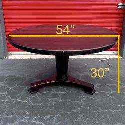 SOLID WOOD 54” ROUND TABLE (no chairs) - delivery is negotiable
