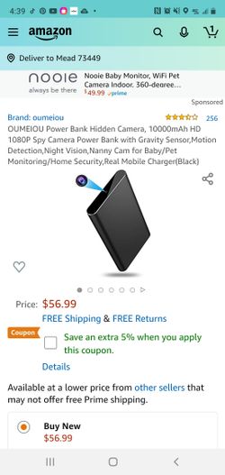 Power bank with hidden camera