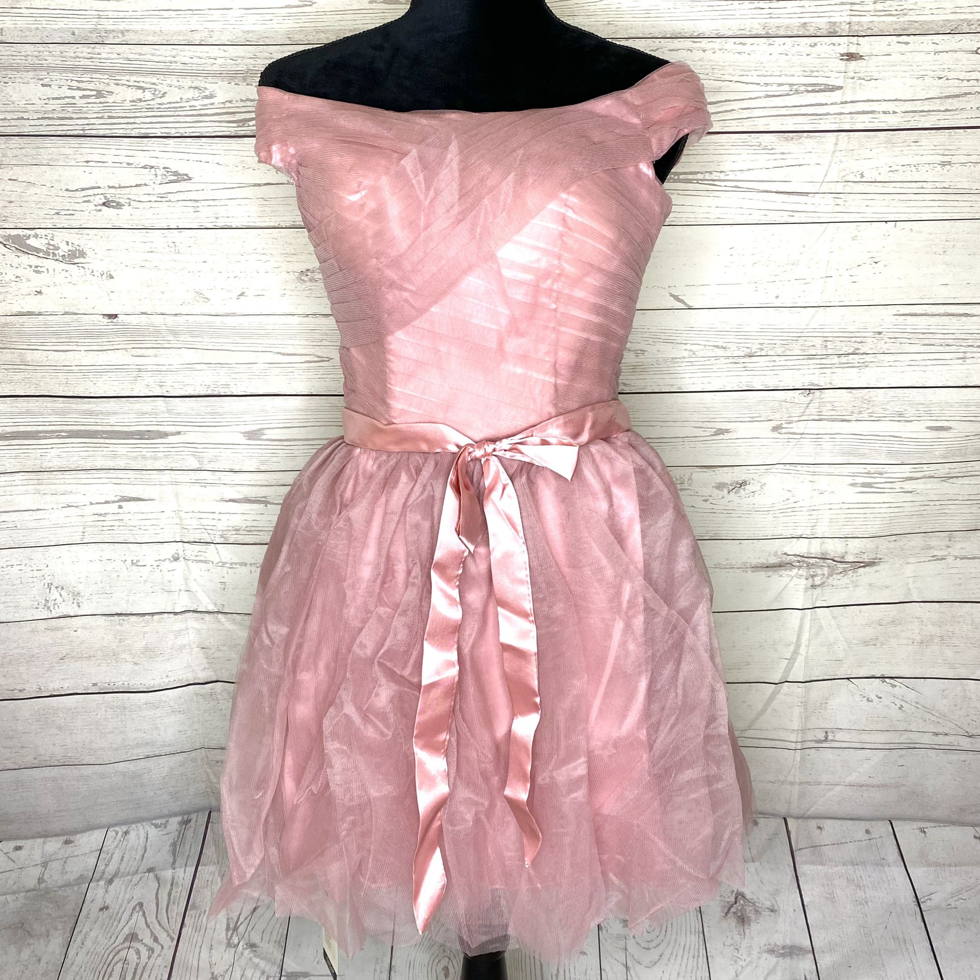 Oasap Off Shoulder Pink Party/Prom Dress Sz L