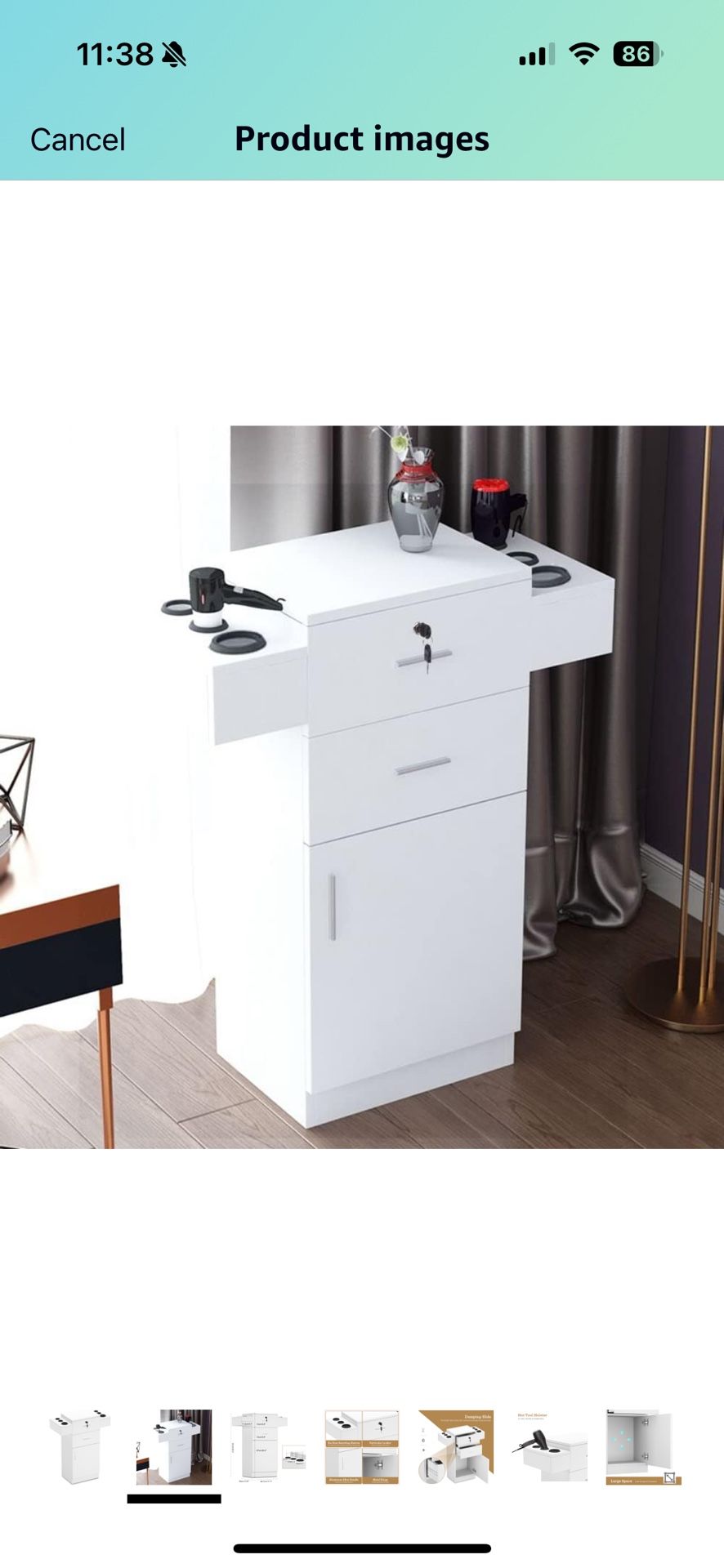 Locking Salon Storage Cabinet for Hair Stylist, Barber Salon