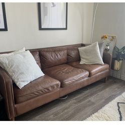 West Elm Leather Couch 