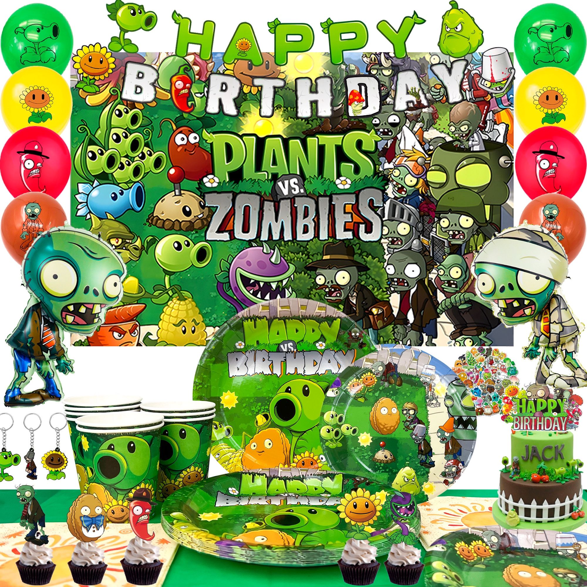 139pcs Plants Vs. Zombies Birthday Party Supplies (New, Unopened )