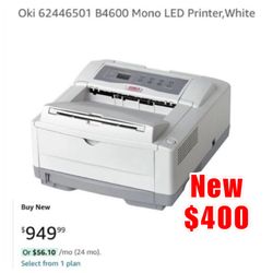 New in box Oki (contact info removed)1 B4600 Mono LED Printer,White  $400 cash only east palmdale 