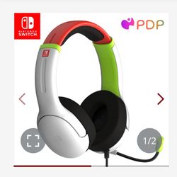 PDP AIRLITE Wired Headset, Officially Licensed Nintendo Switch/Lite/OLED, Lightweight Durable Headphones, 3.5mm Audio Jack, Noise-Canceling Flip-To-Mu