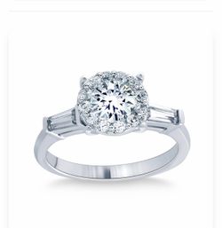 Platinum Diamond Halo Engagement Ring – 1.27+ CTW – Size 6.5