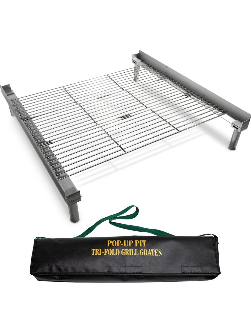CAMPFIRE DEFENDER PROTECT PRESERVE CAMPING POP UP GRILL GRATES FOLDABLE EASY TO CLEAN NO COLD OR HOT SPOTS GRILLING