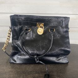 Michael Kors Hamilton embossed patent leather NS tote bag purse   (pu100