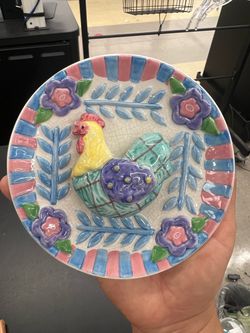 Ceramic Rooster Decorative Plate