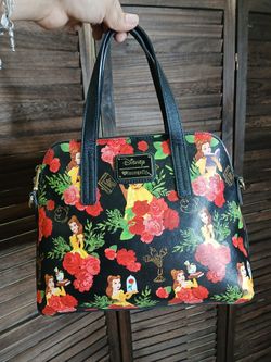 Disney Purse Loungefly Rare Disney 🏰Beauty Beast Purse 🌹Red Roses