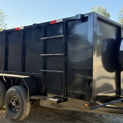 New 8x4x12 Scissor Lift Hydraulic Dump Trailer 