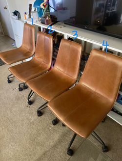 West Elm Slope Leather Swivel Office Chair