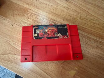 DOOM Super Nintendo SNES Authentic Red Cartridge Tested Working Shooter Label  Originally released for the Super Nintendo in 1995, DOOM pushed Nintend