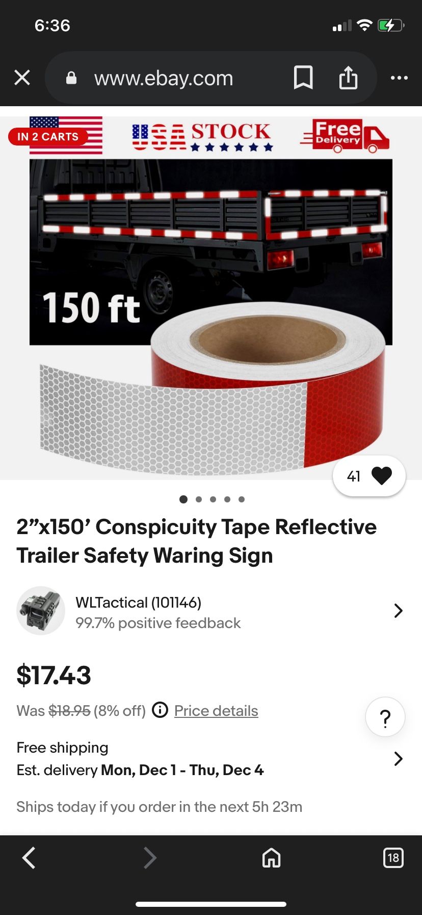 Emergency Reflective Trailer Tape 2 X 150
