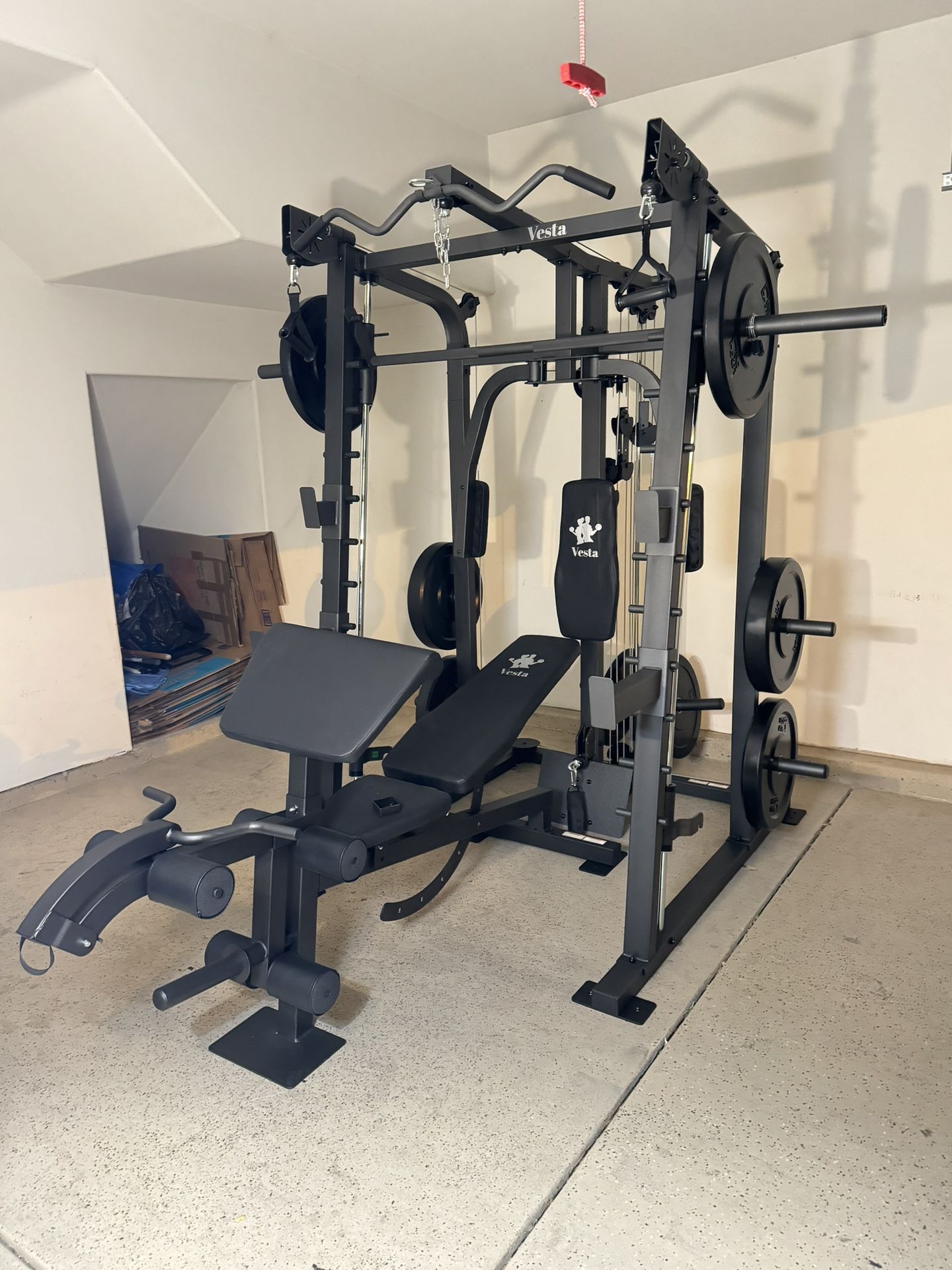 Smith Machine SM1001/FID Adj Bench/Gym Equipment/Fitness/Squat Rack/‼️⭕️WEIGHTS AND OLYMPIC BARBELL SOLD INDIVIDUALLY ⭕️‼️FREE DELIVERY🚚