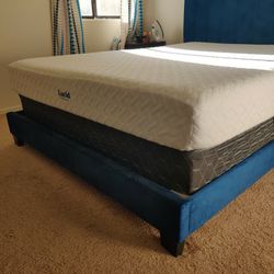 Queen Bed, Mattress, and Box Spring.