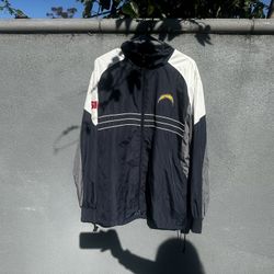 Navy and white San Diego Chargers windbreaker