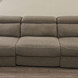 Gray electric recliner sofa