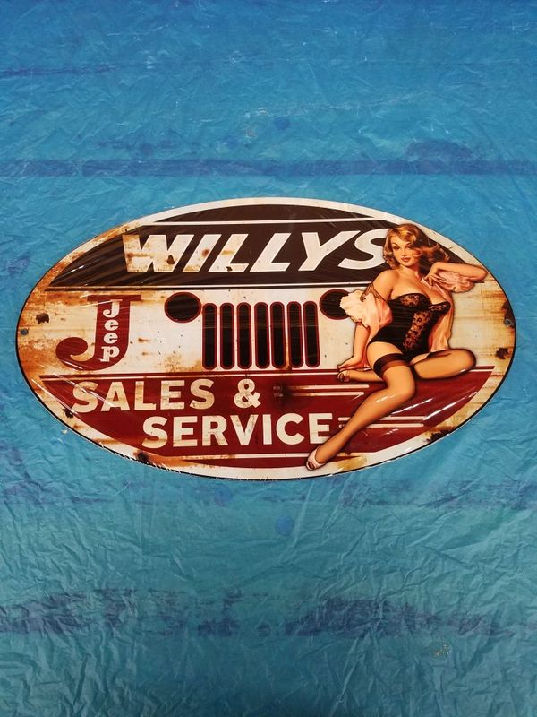 Car Dealerships Vancouver Wa >> Willys jeep sales service pinup pin up girl steel metal ... Car Dealerships Vancouver Wa >> Willys jeep sales service pinup pin up girl steel metal ...