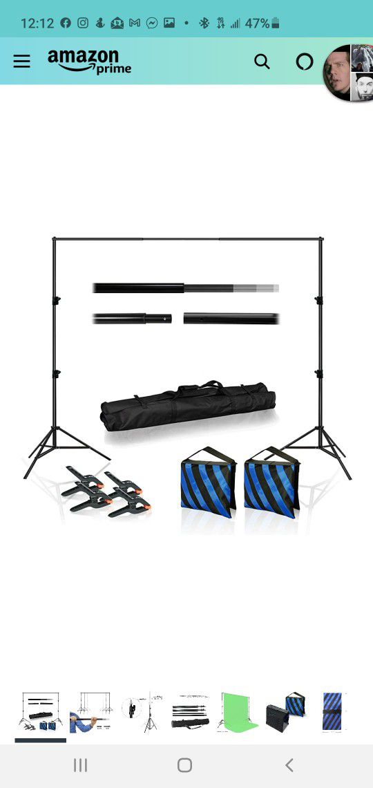 Limostudio Greenscreen 10 Feet Wide Backdrop Support Stand Cross Bar Kit