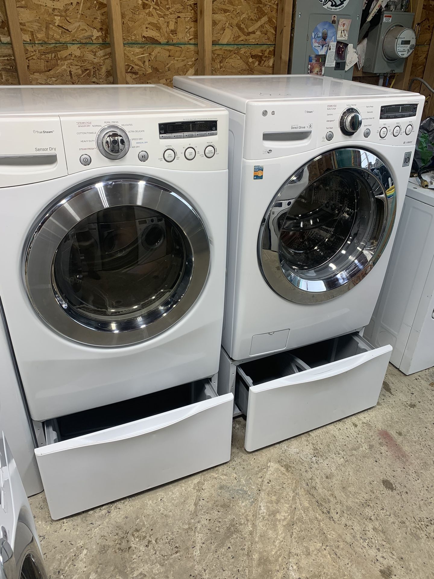 Lg Washer N Electric Dryer Set With Pedalstool