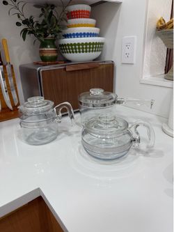 Vinatge Mid Century Modern Flameware by PYREX set of 3