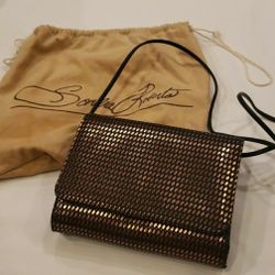 Vtg Sondra Roberts Copper Metallic & Black Purse
