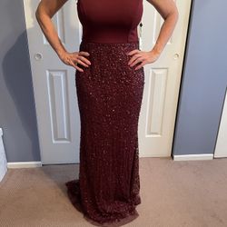NWT!!!  Adrianna Papel Burgundy Sequined Gown - Size 4 - New W/tags