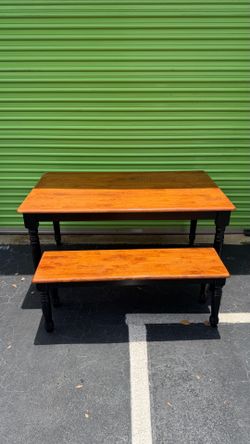 Farmhouse Dining Table and Bench Set