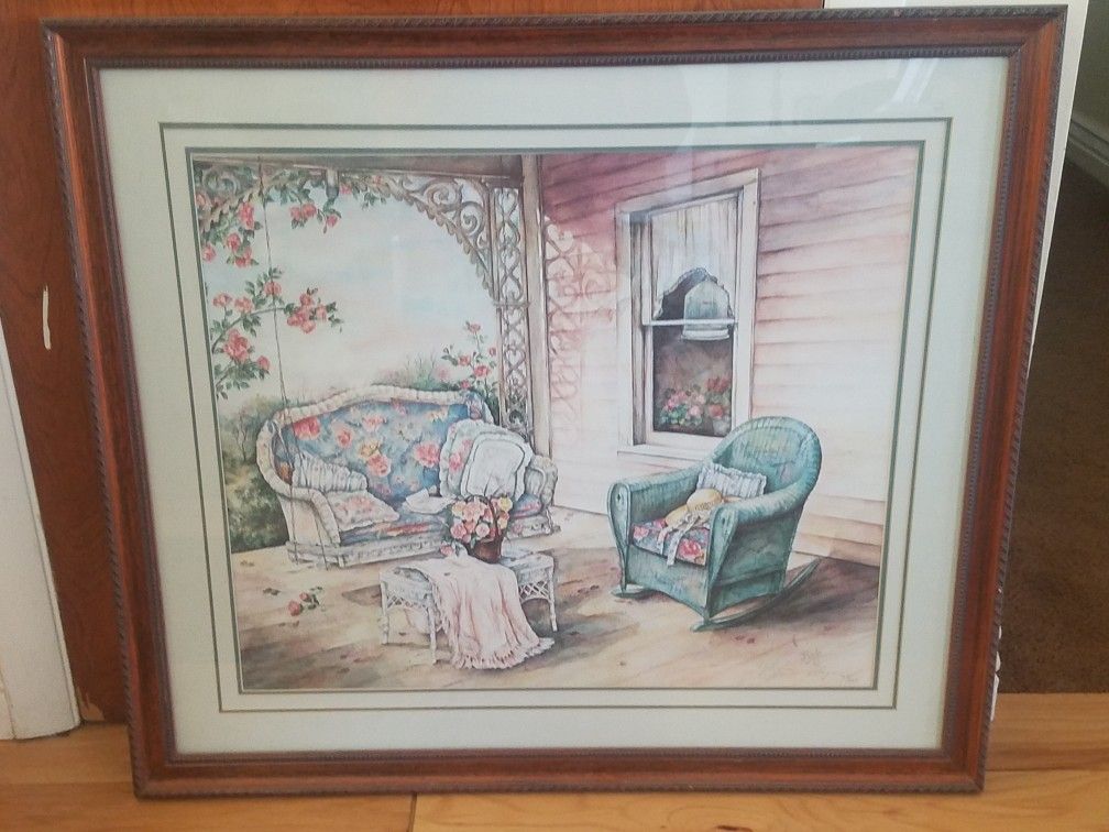 "The Porch Swing" Signed Painting by Paula Vaughan