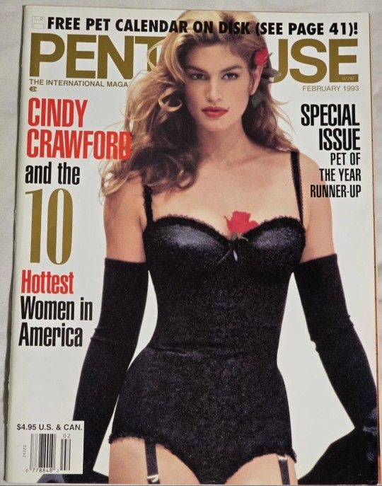 FEBRUARY 1993 PENTHOUSE MAGAZINE (NO LABEL) FEATURING CINDY CRAWFORD