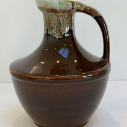Vintage Pfaltzgraff Brown Drip Glaze Ewer Beverage Server Pitcher 9”H