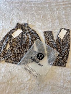 Lululemon Leopard Print Jacket and Leggings Set