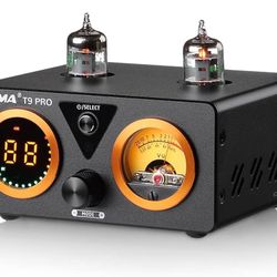 AIYIMA T9 PRO 200W Bluetooth Amplifier HiFi Digital Class D Power Amp 2.0/2.1 Channel Vacuum Tube DAC Amp with VU Meter & Bass Treble Bluetooth 5.1 Co