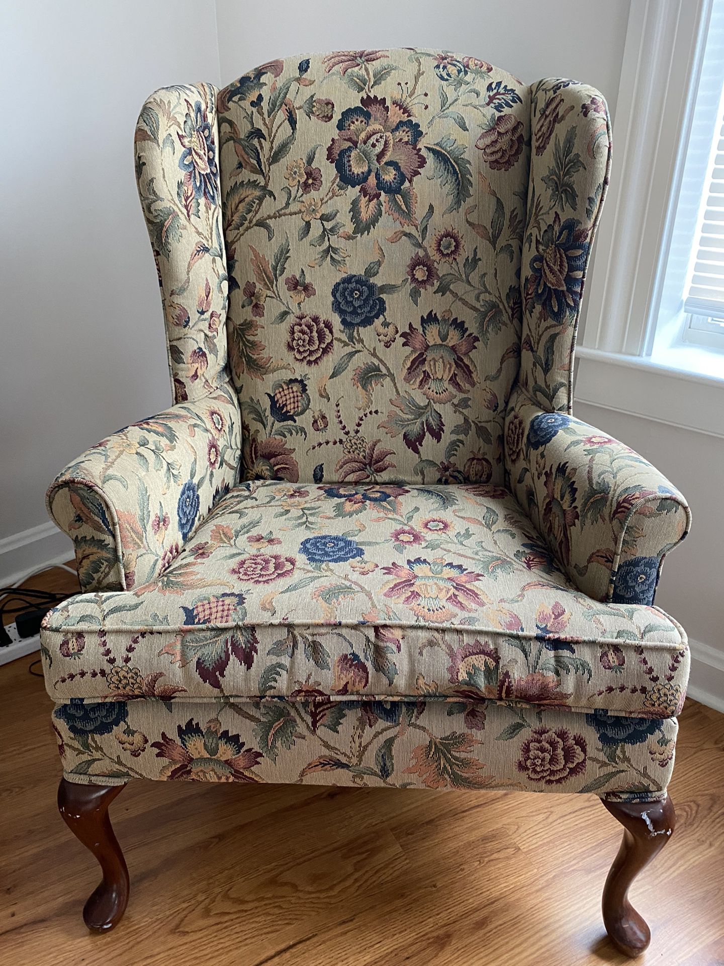 Floral Wingback Chair  