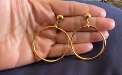 Hoops earrings gold over silver