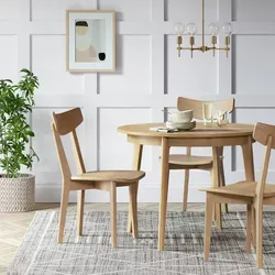 Astrid Mid-Century Round Extendable Dining Table Natural Brown Home Furniture - Threshold™