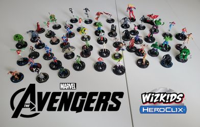 Marvel Avengers HeroClix w/ Cards Collectible Game Miniatures (READ DESCRIPTION)