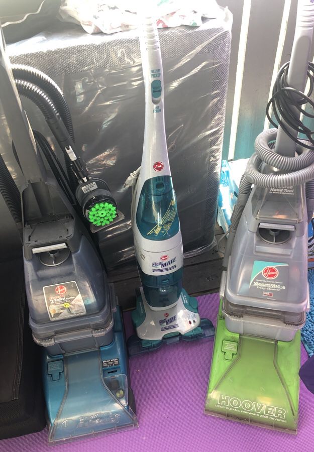 Green one is Hoover steam cleaner